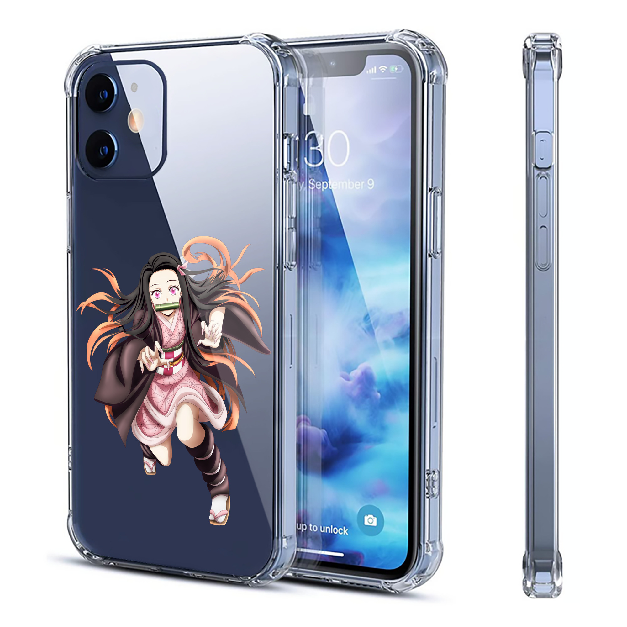 （画像用） 鬼滅の刃（きめつのやいば）竈門 禰󠄀豆子／かまど ねずこ Kamado Nezuko 【iPhone 12シリーズ対応】透明スマホケース（クリアソフトケース）